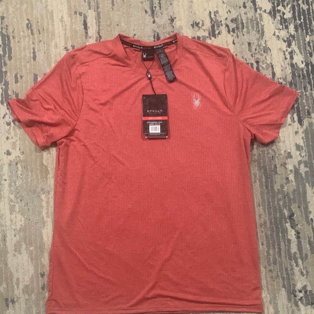 Spyder Men's Dry Fit Red Short Sleeve Tee NWT